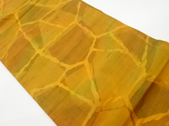 JAPANESE KIMONO / VINTAGE NAGOYA OBI / TSUMUGI / WOVEN ABSTRACT STONE PAVEMENT